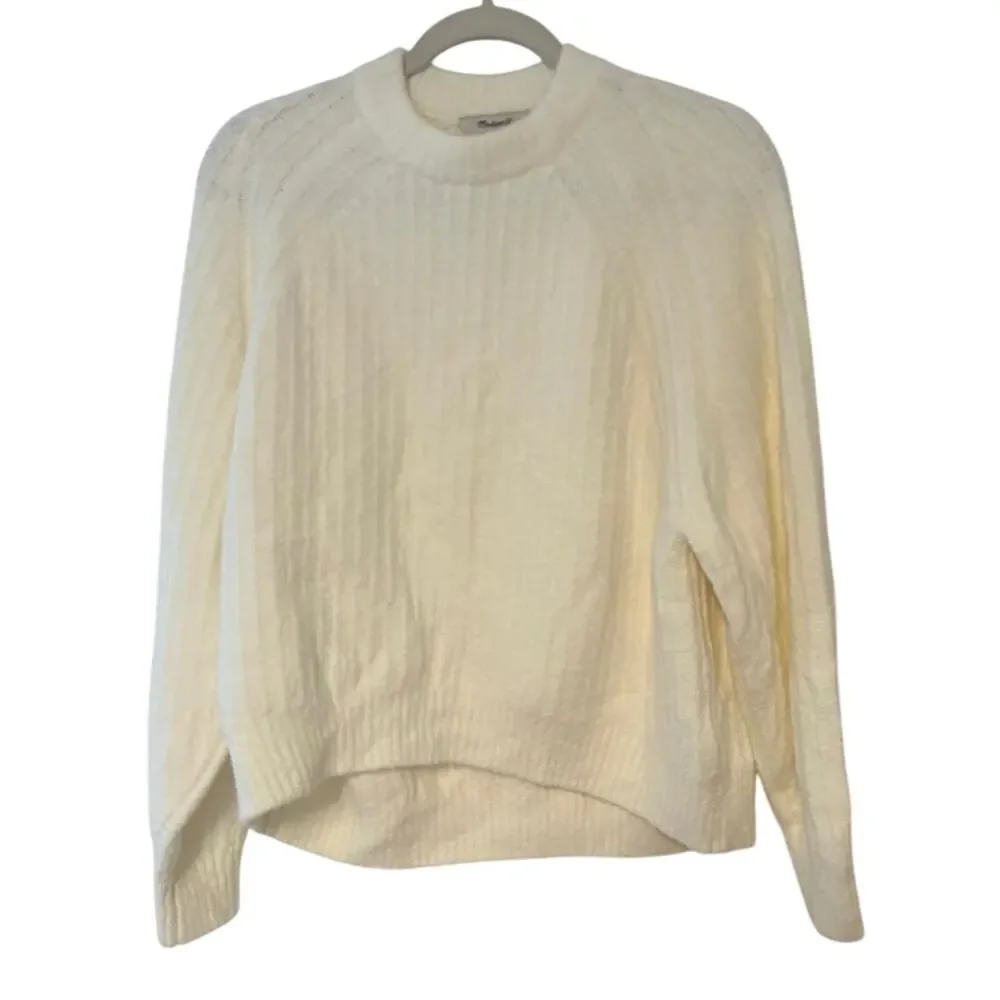 NWT Madewell Ribbed Cotton-Blend Sweater In Winter White Size XS - Picture 2 of 6